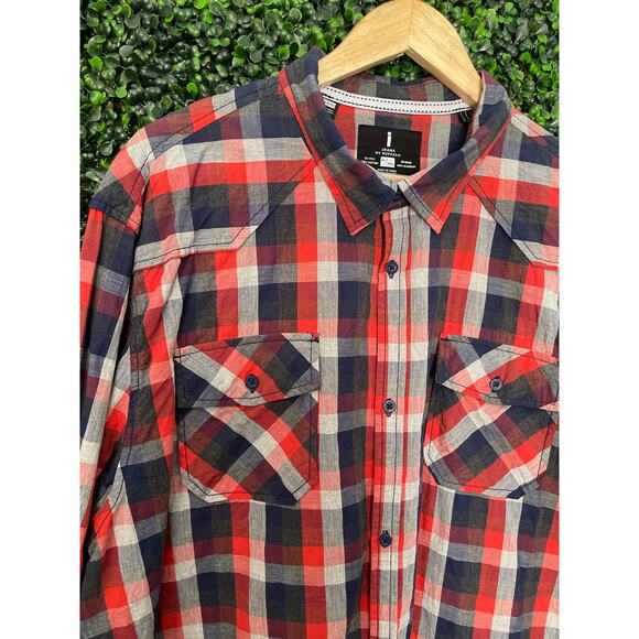I jeans by Buffalo Plaid Men’s button up Shirt Size XLT, Big & Tall dress shirt - Picture 2 of 7